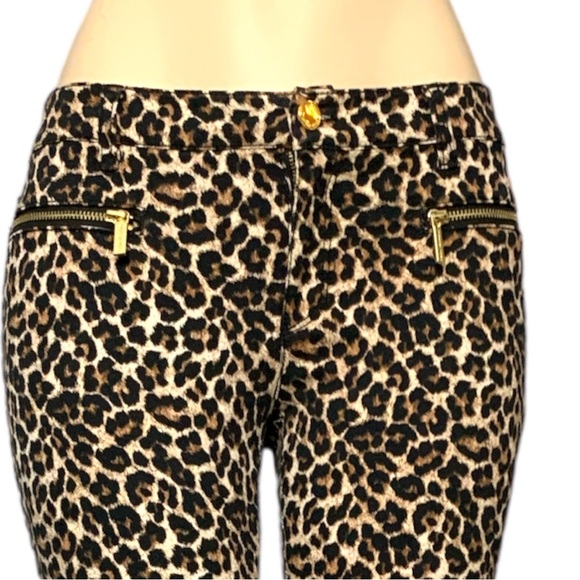 MICHAEL KORS Luxury Leopard Brown and Black Skinny Jeans Size 4 - Picture 8 of 16